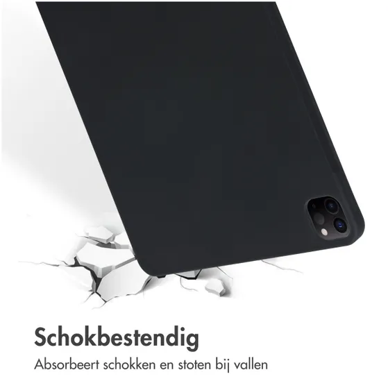 Accezz Liquid Silicone Backcover met penhouder iPad Pro 12.9 (2022) / Pro 12.9 (2021) / Pro 12.9 (2020) Zwart