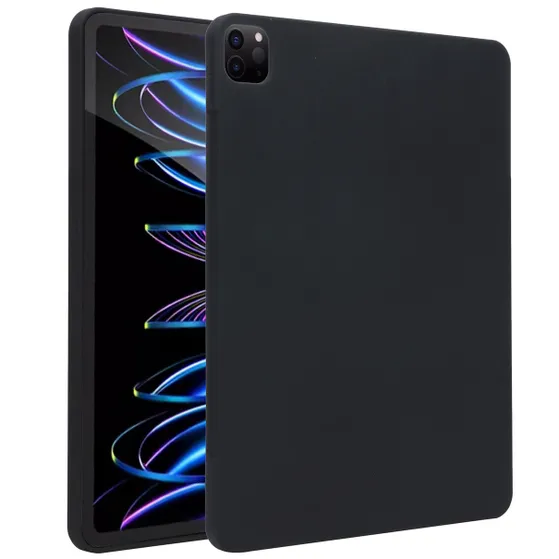 Accezz Liquid Silicone Backcover met penhouder iPad Pro 12.9 (2022) / Pro 12.9 (2021) / Pro 12.9 (2020) Zwart