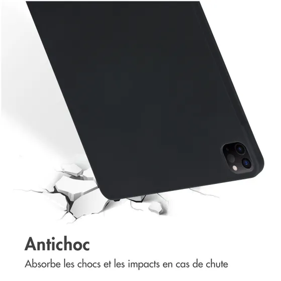 Accezz Liquid Silicone Backcover met penhouder iPad Pro 12.9 (2022) / Pro 12.9 (2021) / Pro 12.9 (2020) Zwart