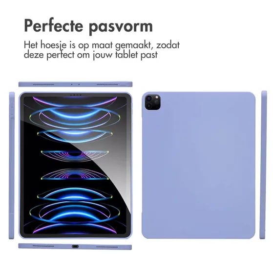 Accezz Liquid Silicone Backcover met penhouder iPad Pro 12.9 (2022) / Pro 12.9 (2021) / Pro 12.9 (2020) Lila