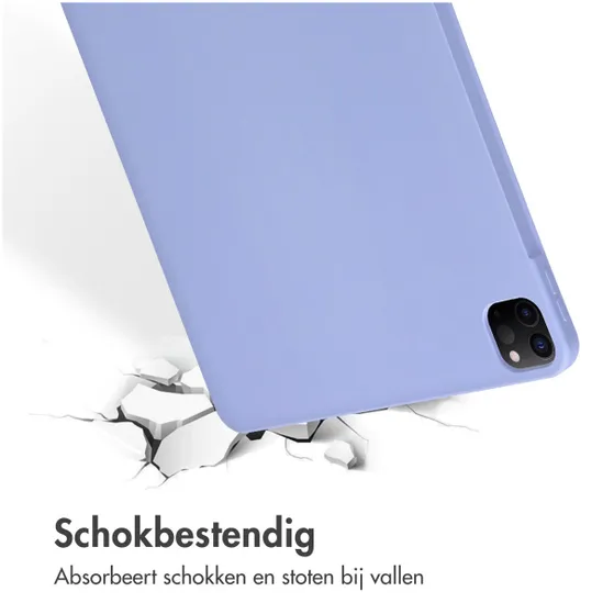 Accezz Liquid Silicone Backcover met penhouder iPad Pro 12.9 (2022) / Pro 12.9 (2021) / Pro 12.9 (2020) Lila