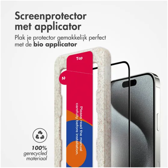 Accezz Gehard Glas Full Cover Screenprotector met applicator iPhone 15 Transparant