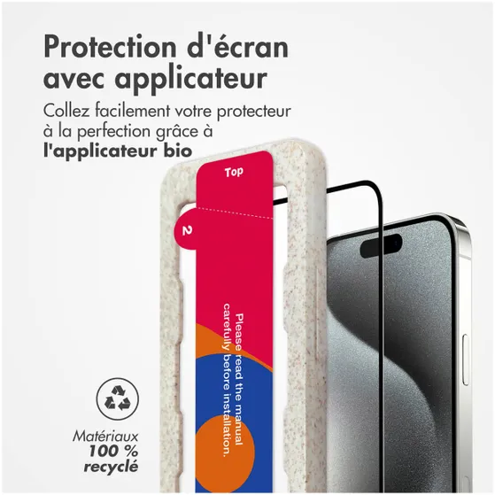 Accezz Gehard Glas Full Cover Screenprotector met applicator iPhone 15 Transparant