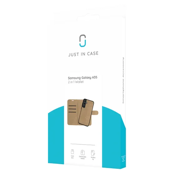Just in Case Wallet Case 2 in 1 voor Samsung A35 Taupe