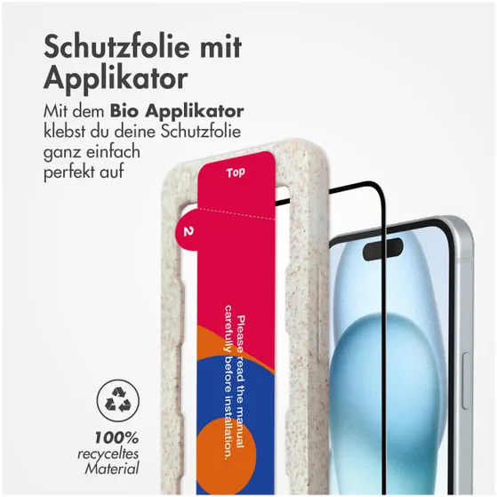 Accezz Gehard Glas Full Cover Screenprotector met applicator iPhone 15 Plus Transparant