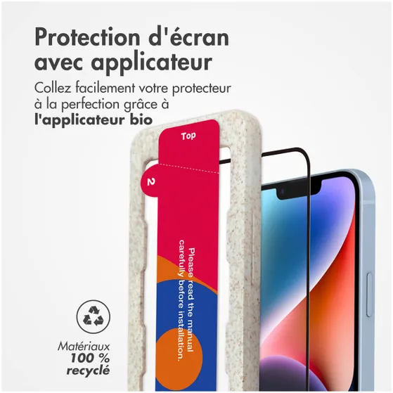 Accezz Gehard Glas Full Cover Screenprotector met applicator iPhone 13 / 13 Pro / 14 Transparant