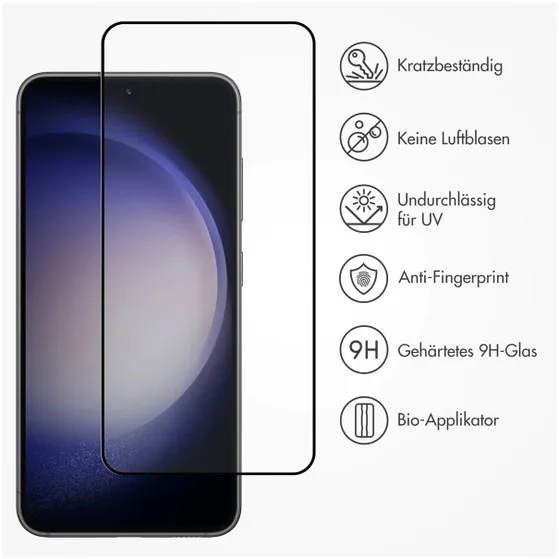 Accezz Gehard Glas Full Cover Screenprotector met applicator Samsung Galaxy S22 / S23 Transparant