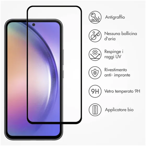 Accezz Gehard Glas Full Cover Screenprotector met applicator Samsung Galaxy A54 / S23 FE Transparant