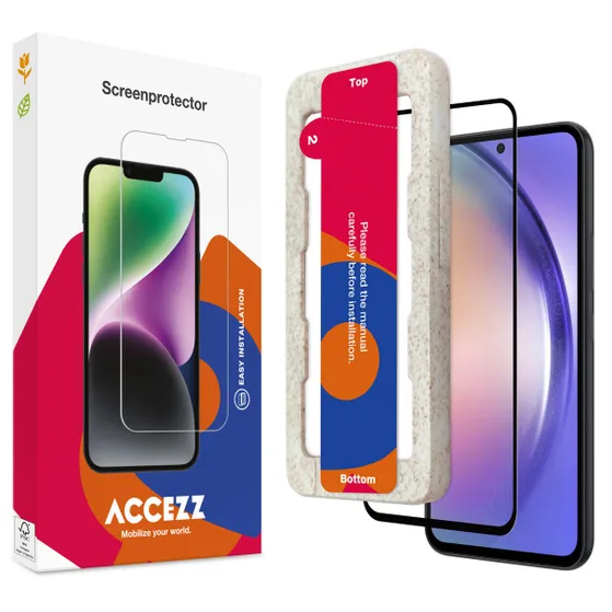 Accezz Gehard Glas Full Cover Screenprotector met applicator Samsung Galaxy A54 / S23 FE Transparant