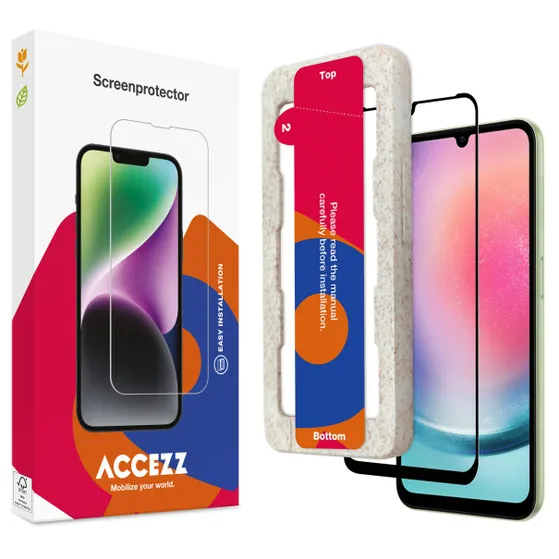 Accezz Gehard Glas Full Cover Screenprotector met applicator Samsung Galaxy A25 Transparant