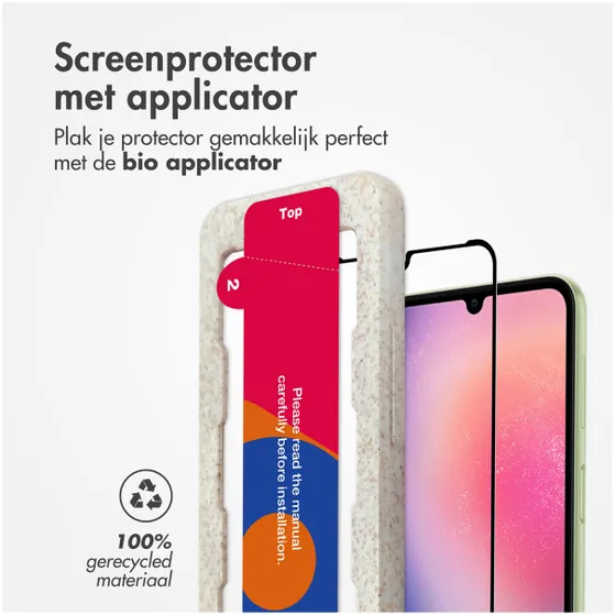 Accezz Gehard Glas Full Cover Screenprotector met applicator Samsung Galaxy A25 Transparant