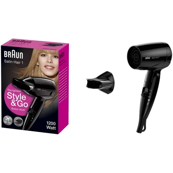 Braun HD130 Satin-Hair 1 Style&Go Zwart