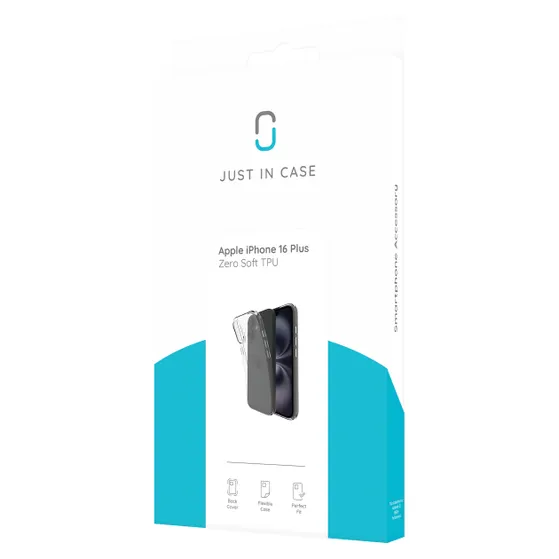 Just in Case Zero Soft TPU Case voor Apple iPhone 16 Plus Transparant