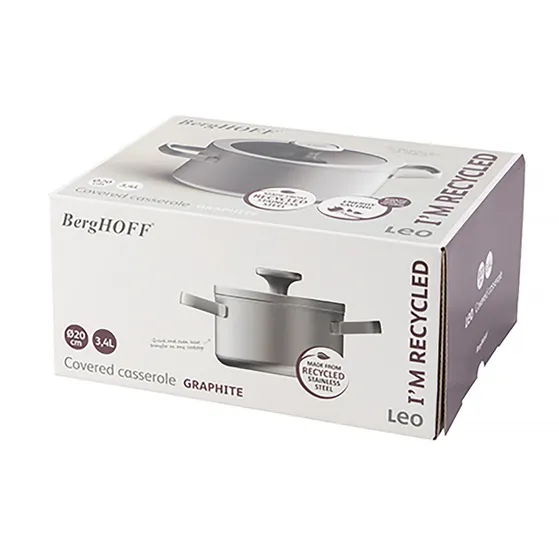 Berghoff Leo kookpan met deksel RVS 20x11cm