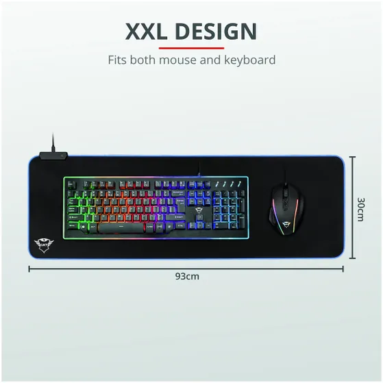 Trust GXT 764 Glide-Flex Muismat - Gaming - XXL - RGB - Illuminated Zwart