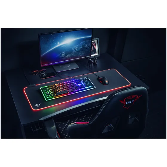Trust GXT 764 Glide-Flex Muismat - Gaming - XXL - RGB - Illuminated Zwart