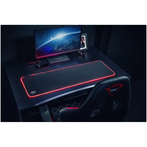 Trust GXT 764 Glide-Flex Muismat - Gaming - XXL - RGB - Illuminated Zwart