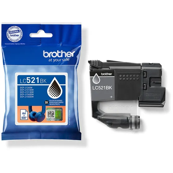 Brother LC-521BK Cartridge Zwart