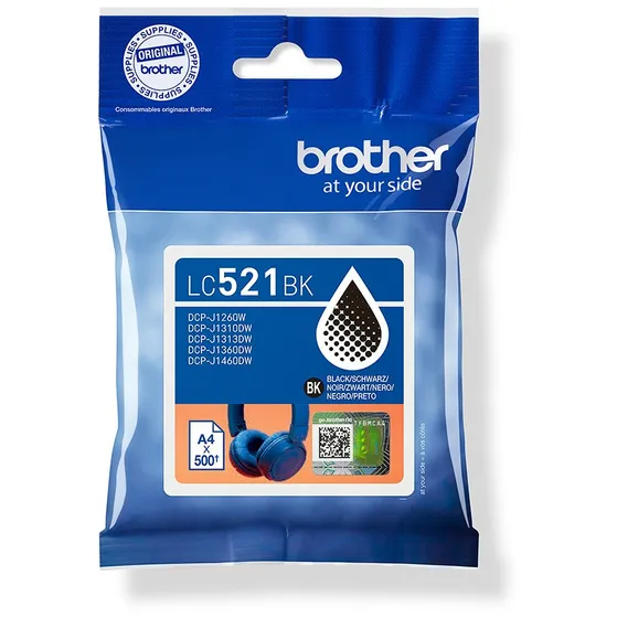 Brother LC-521BK Cartridge Zwart