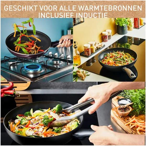 Tefal C47604 Koekenpan 24cm Change Black