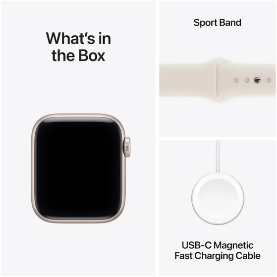 Apple Watch SE 3 GPS 40mm Aluminium Case met Sport Band - S/M Sterrenlicht