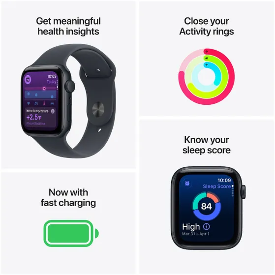 Apple Watch SE 3 GPS 40mm Aluminium Case met Sport Band - S/M Sterrenlicht