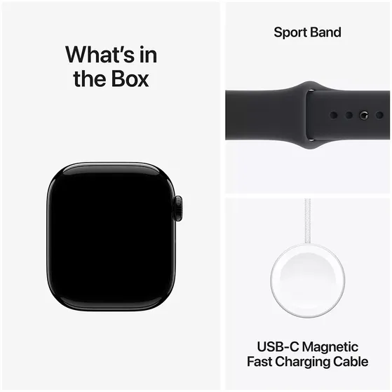 Apple Watch Series 11 GPS + Cellular 42mm met Sport Band - M/L Zwart