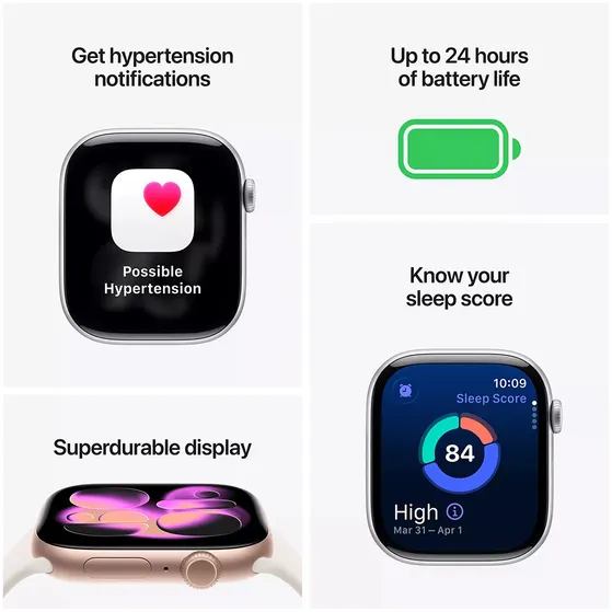 Apple Watch Series 11 GPS + Cellular 42mm met Sport Band - M/L Zwart