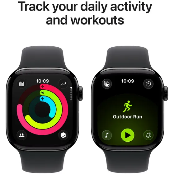Apple Watch Series 11 GPS + Cellular 42mm met Sport Band - S/M Zwart
