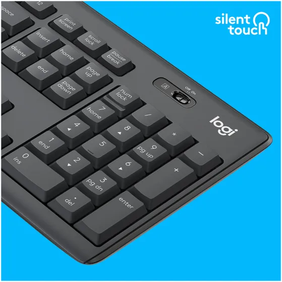 Logitech MK295 Silent Draadloze Toetsenbord en Muis QWERTY Zwart