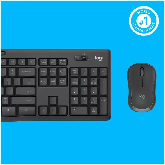 Logitech MK295 Silent Draadloze Toetsenbord en Muis QWERTY Zwart