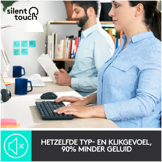 Logitech MK295 Silent Draadloze Toetsenbord en Muis QWERTY Zwart