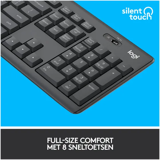 Logitech MK295 Silent Draadloze Toetsenbord en Muis QWERTY Zwart