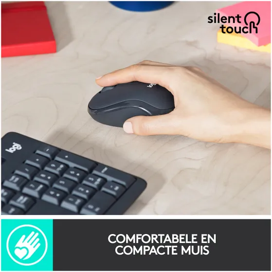 Logitech MK295 Silent Draadloze Toetsenbord en Muis QWERTY Zwart