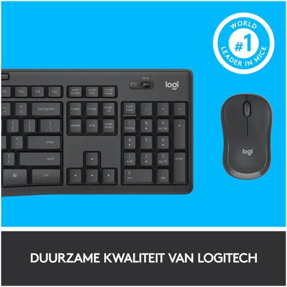 Logitech MK295 Silent Draadloze Toetsenbord en Muis QWERTY Zwart