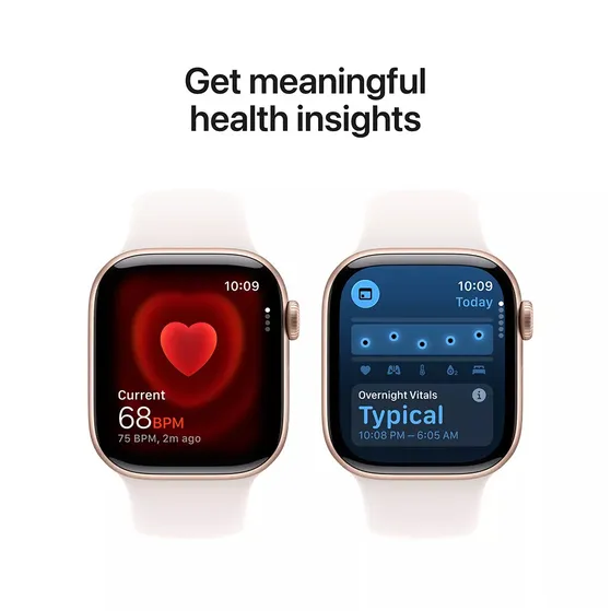 Apple Watch Series 11 GPS + Cellular 42mm Rose Gold Aluminium Case met Light Blush Sport Band - S/M Rose/goud