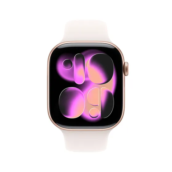 Apple Watch Series 11 GPS + Cellular 42mm Rose Gold Aluminium Case met Light Blush Sport Band - S/M Rose/goud