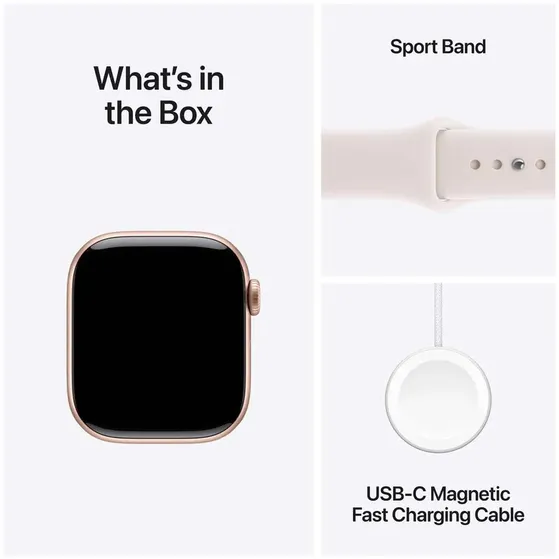 Apple Watch Series 11 GPS + Cellular 42mm Rose Gold Aluminium Case met Light Blush Sport Band - S/M Rose/goud
