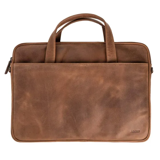 Accezz Leather Laptoptas 16 inch Bruin