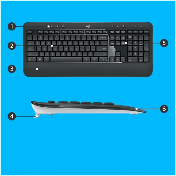 Logitech MK540 Advanced Draadloze Toetsenbord en Muis