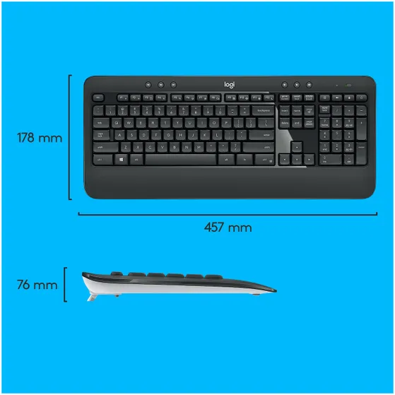 Logitech MK540 Advanced Draadloze Toetsenbord en Muis
