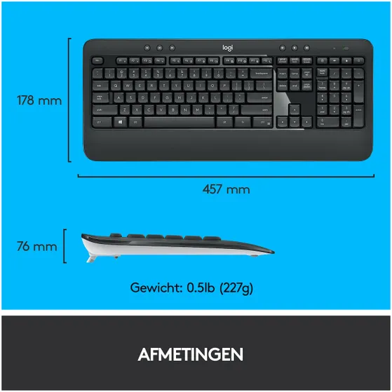 Logitech MK540 Advanced Draadloze Toetsenbord en Muis