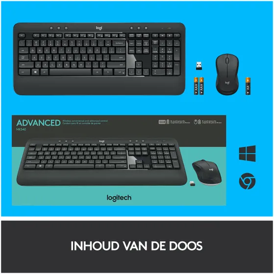 Logitech MK540 Advanced Draadloze Toetsenbord en Muis