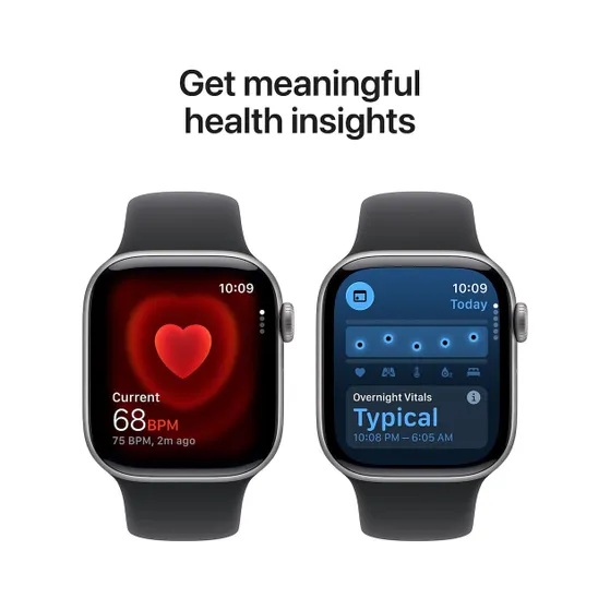 Apple Watch Series 11 GPS + Cellular 42mm Space Grey Aluminium Case met Black Sport Band - M/L Spacegrijs