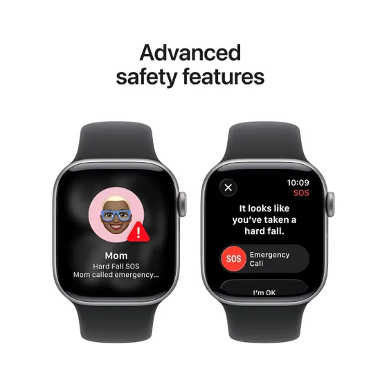 Apple Watch Series 11 GPS + Cellular 42mm Space Grey Aluminium Case met Black Sport Band - M/L Spacegrijs