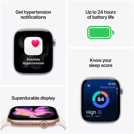 Apple Watch Series 11 GPS + Cellular 42mm Natural Titanium Case met Natural Milanese Loop Titanium