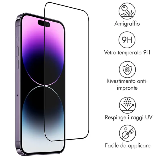 Accezz Gehard Glas Full Cover Screenprotector iPhone 15 Pro Max Transparant