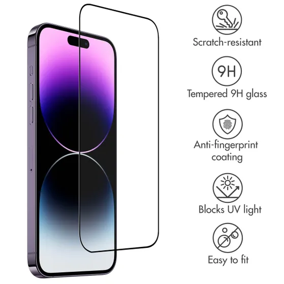 Accezz Gehard Glas Full Cover Screenprotector iPhone 15 Pro Max Transparant