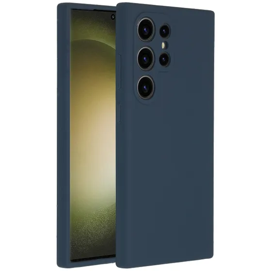 Accezz Liquid Silicone Backcover Samsung Galaxy S24 Ultra Donkerblauw
