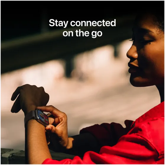 Apple Watch Series 11 GPS + Cellular 42mm Slate Titanium Case met Black Sport Band - M/L Titanium